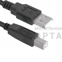 Кабель DEFENDER USB 2.0 AM-BM 30AWG, чёрный,  никель, 5м (1/13/104)
