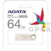 Флешка USB 64 Гб A-Data  UV210  металл/серебро Флешка USB 64 Гб A-Data  UV210  металл/серебро