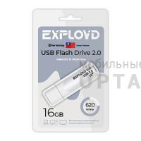 Флешка USB 16 Гб Exployd  620  белый